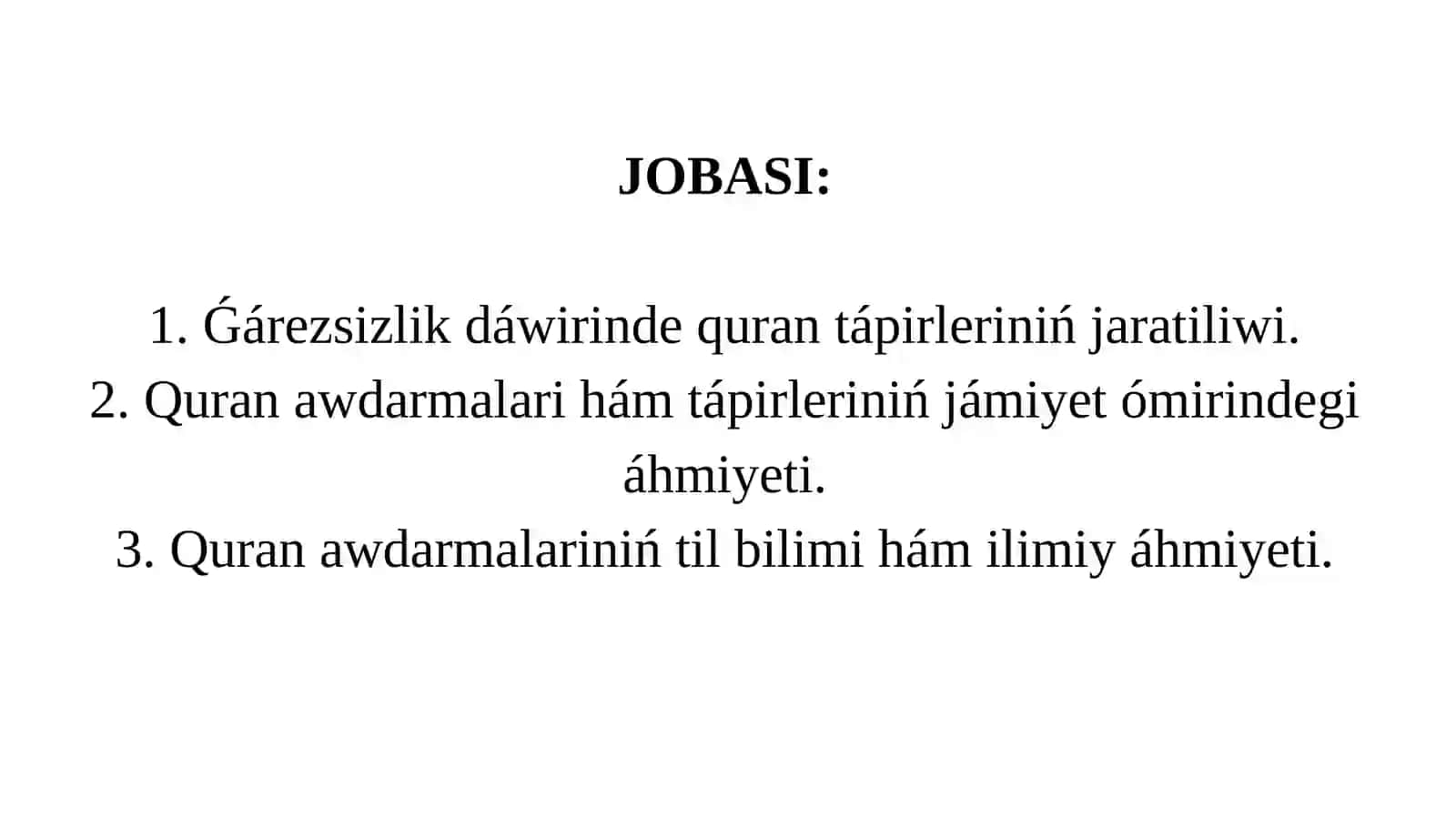 Ǵárezsizlik jıllarında Qurannıń ózbek tiline awdarılıwıhám táfsirleri 2