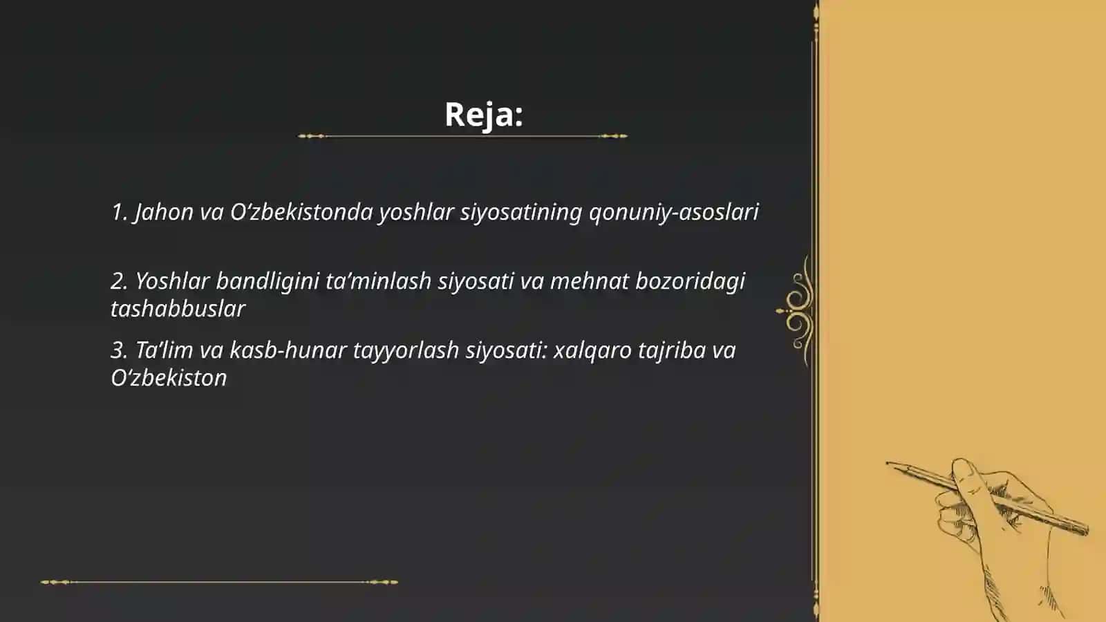 Jahon va Oʻzbekistonda yoshlar siyosati 2