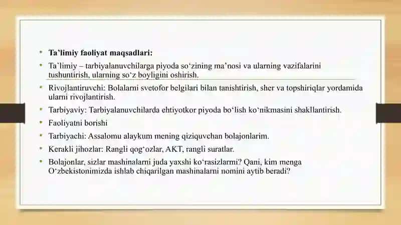 Transport yo‘l harakat qoidalari "Ehtiyotkor piyoda" MAVZUSIDA TAQDIMOT 2