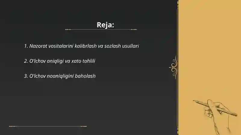 Nazorat vositalarini sinovdan o'tkazish 2