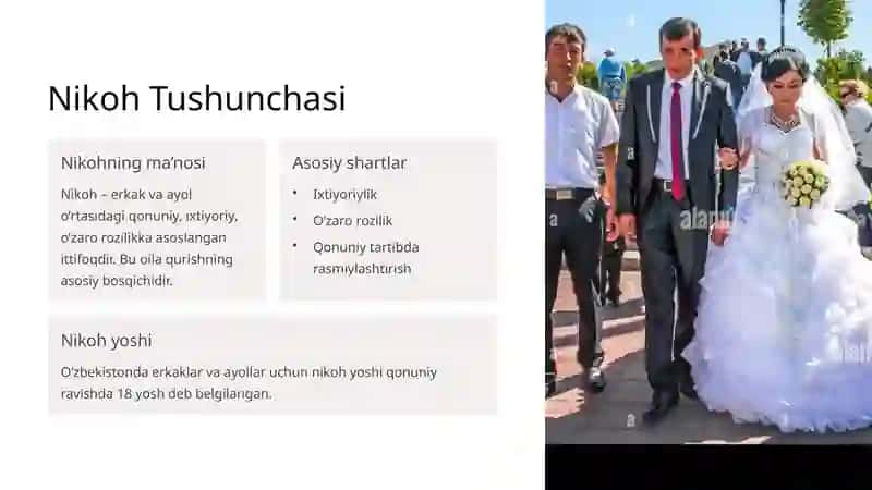 Nikoh va oila tushunchalari. Nikoh va oila munosabatlarining inson tarbiyasidagi hamda jamiyat taraqqiyotidagi roli 2