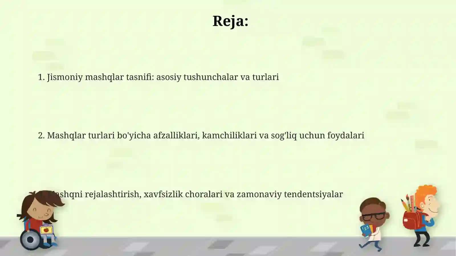 Jismoniy mashqlar klassifikatsiyasi 2