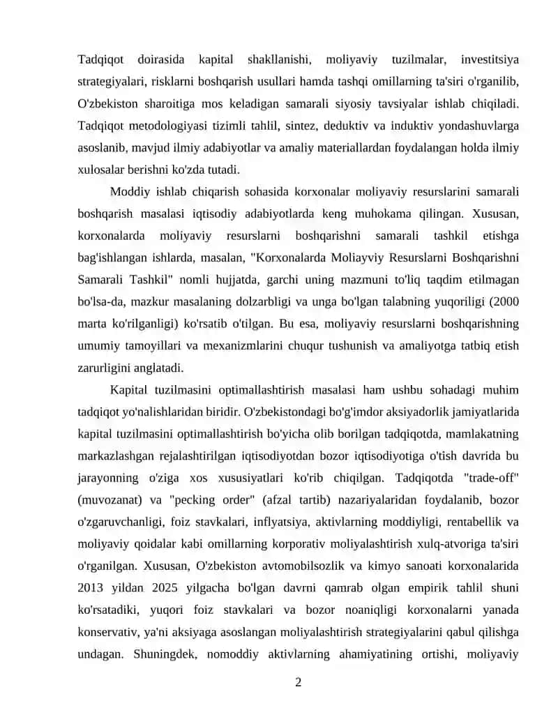 Moddiy soha tarmoqlarida xoʼjalik yurituvchi subʼyektlar faoliyatining moliyaviy-iqtisodiy asoslari 2