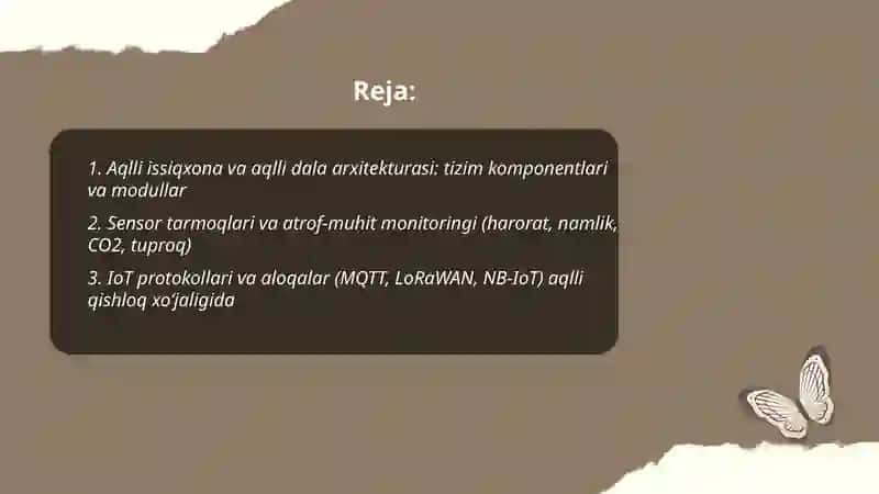 Aqilli Issiqxona va Aqilli Dala Arxitekturasi 2
