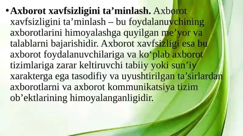 Axborotxavfsizliginita’minlash 2