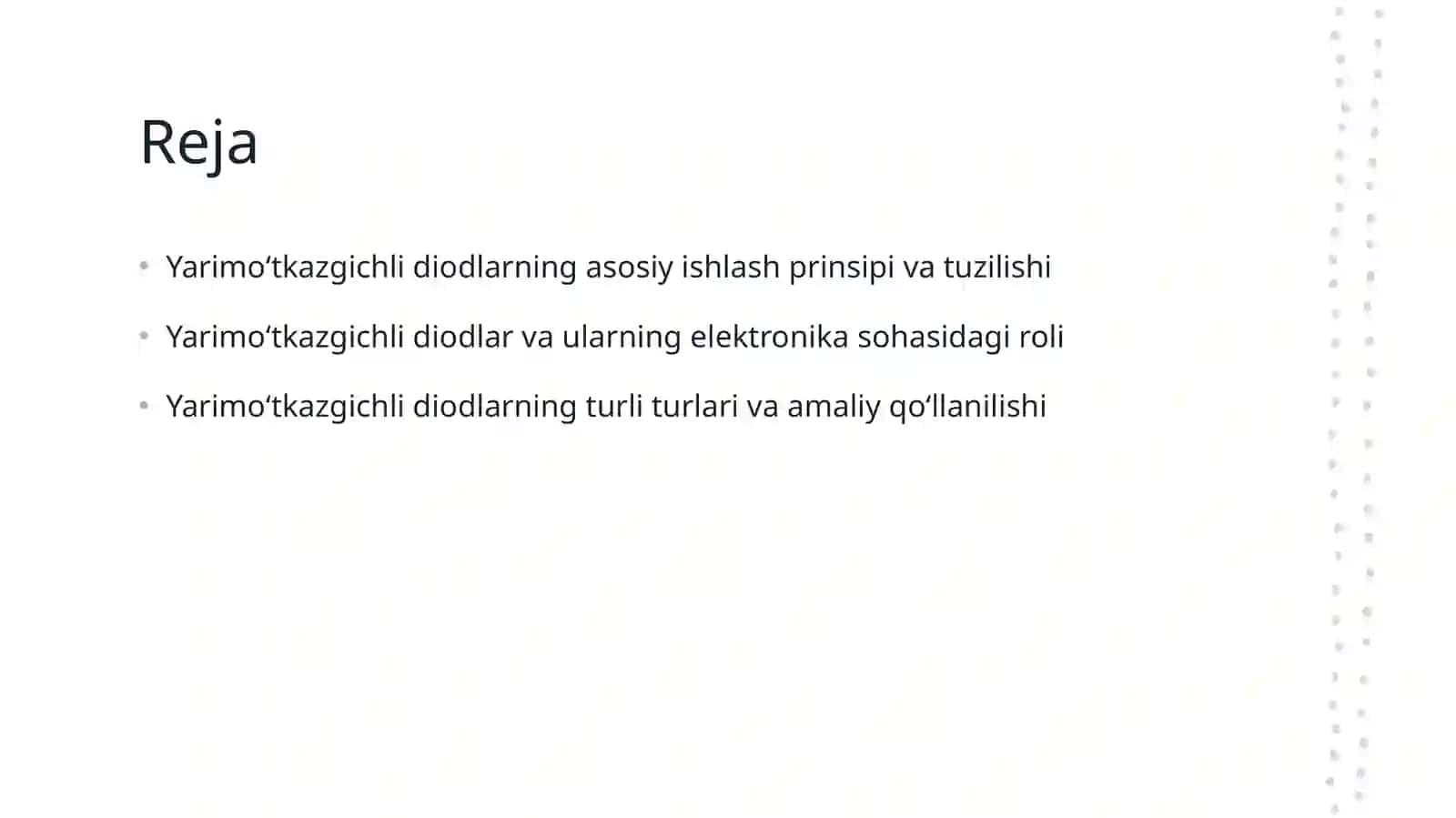 Yarimoʻtkazgichli diodlar.Abdukarimov 2
