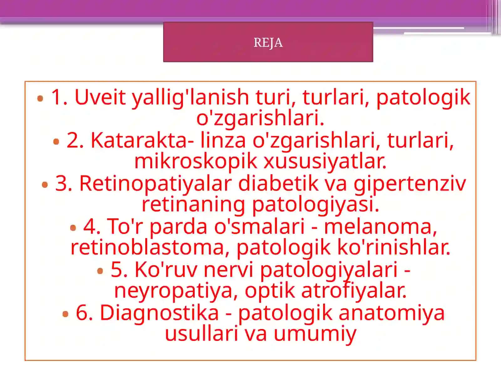 Patalogiya anatomiyasi fanidan 2
