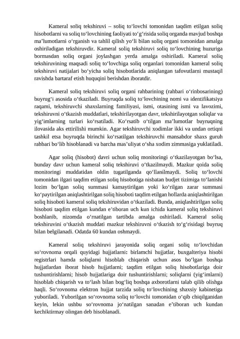 Kameral soliq tekshiruvi 2