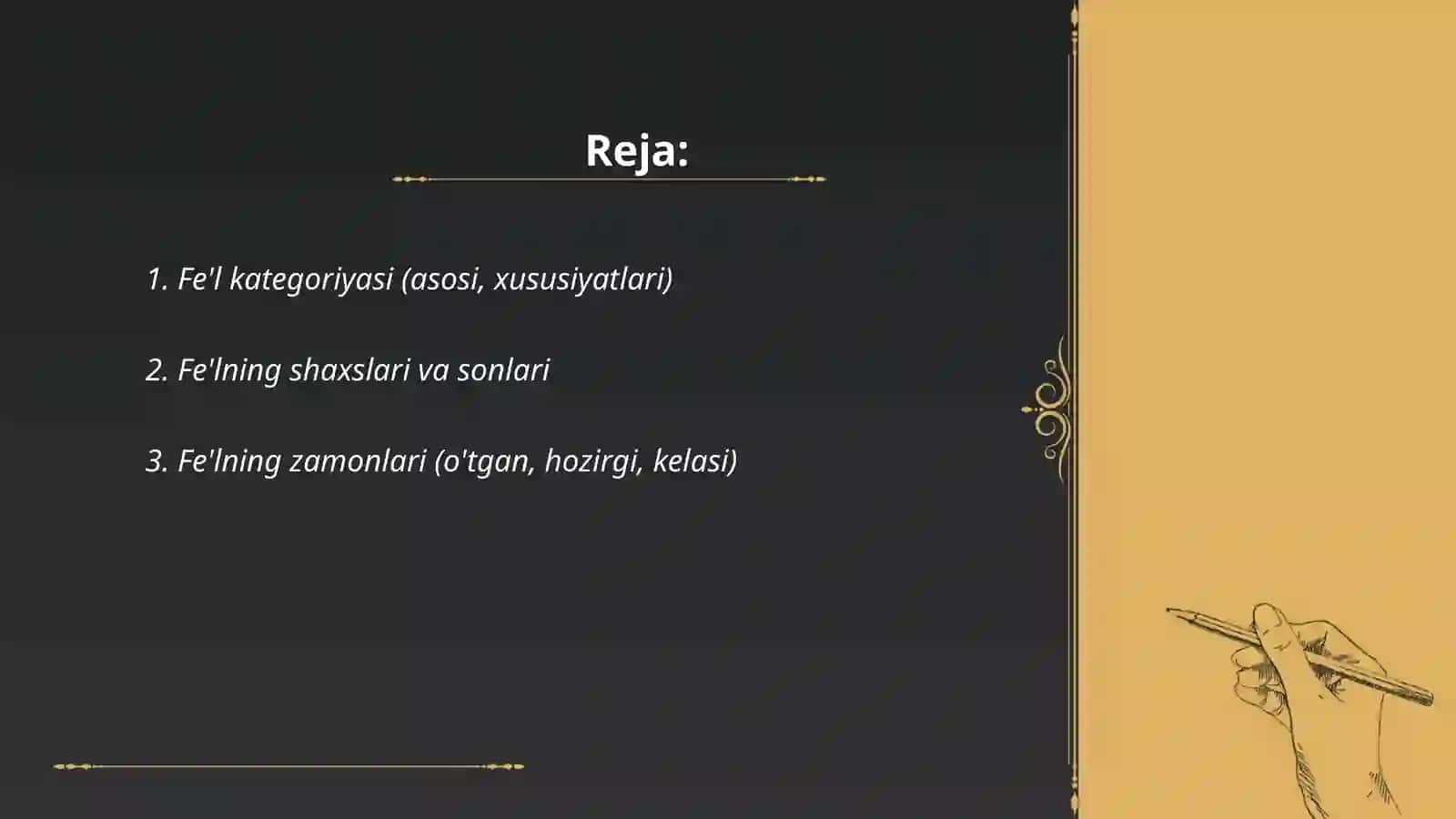 Fe'l kategoriyasi (asosi, xususiyatlari) 2