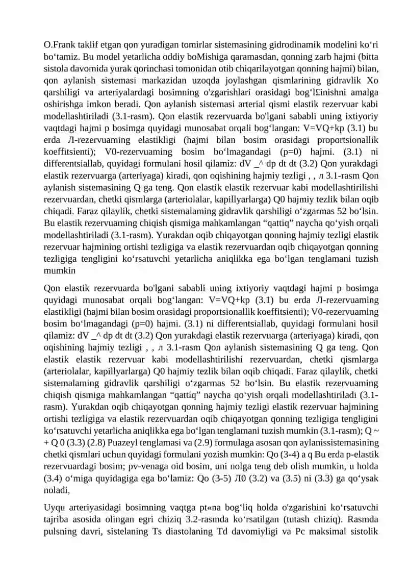 Qon aylanish sistemasining modellari 2