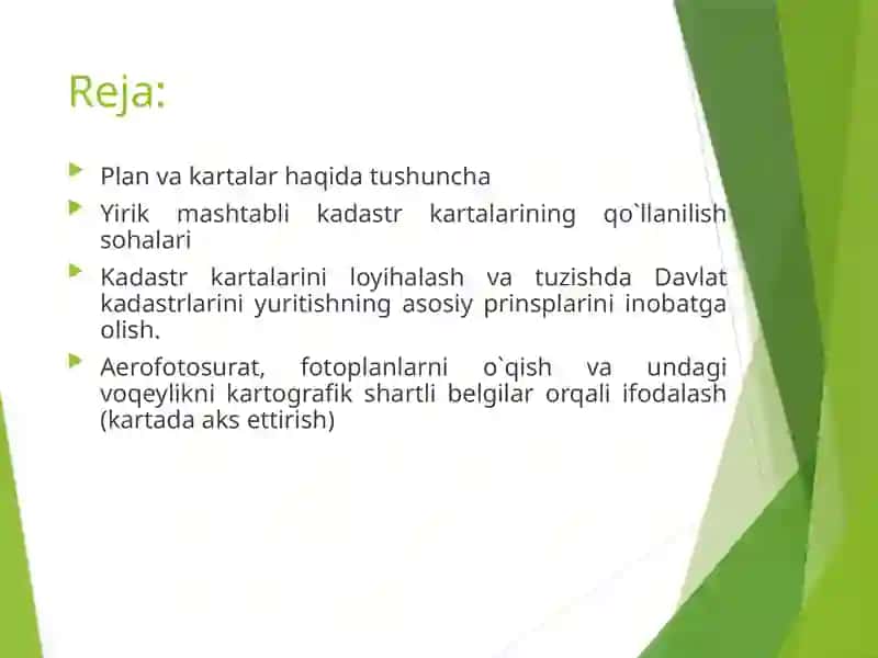 Yirikmashtablik cadastr plan va kartalar 2