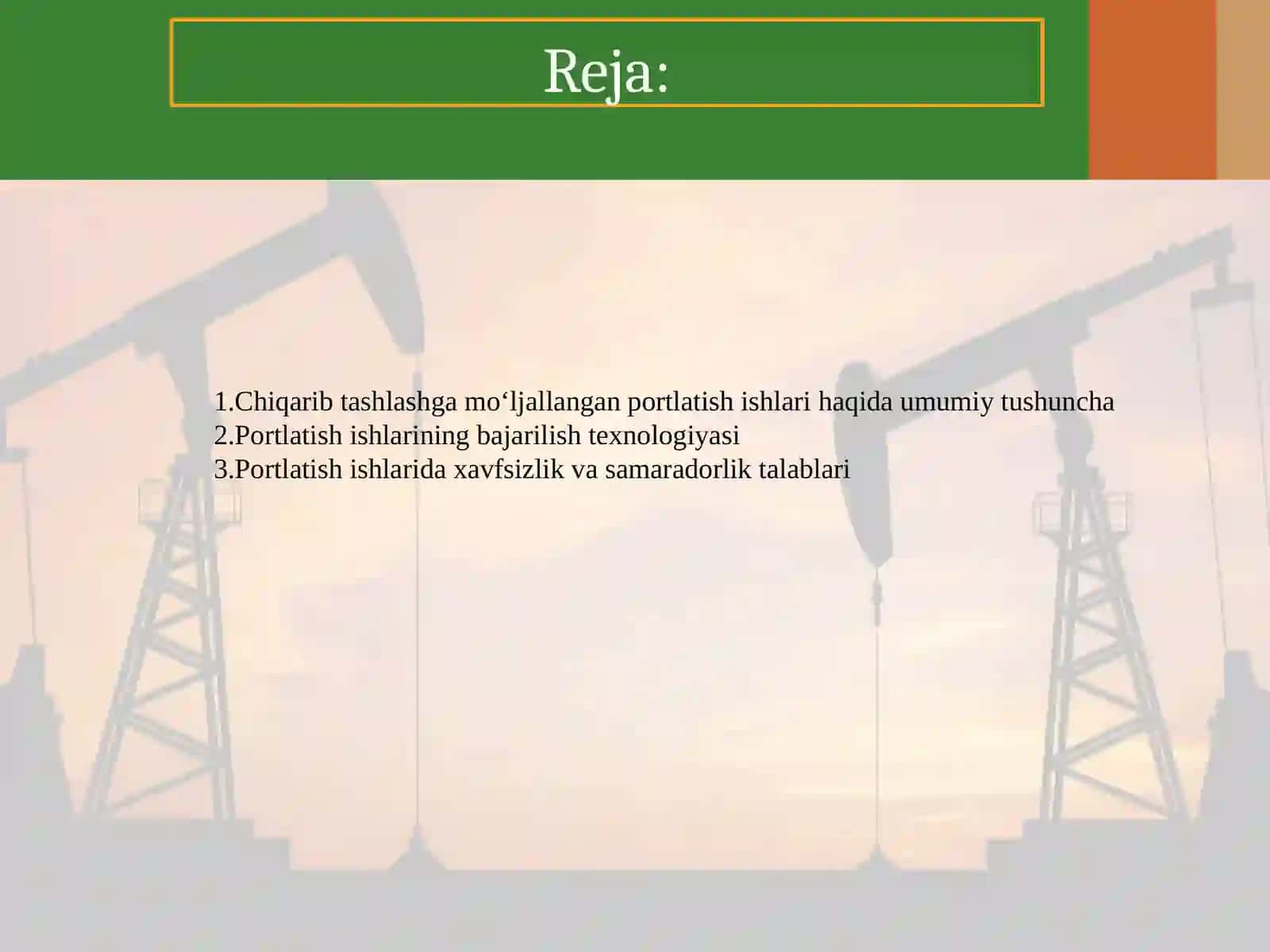 Chiqarib tashlashga muljallangan portlatish ishlari xakida asosiy ma`lumotlar 2