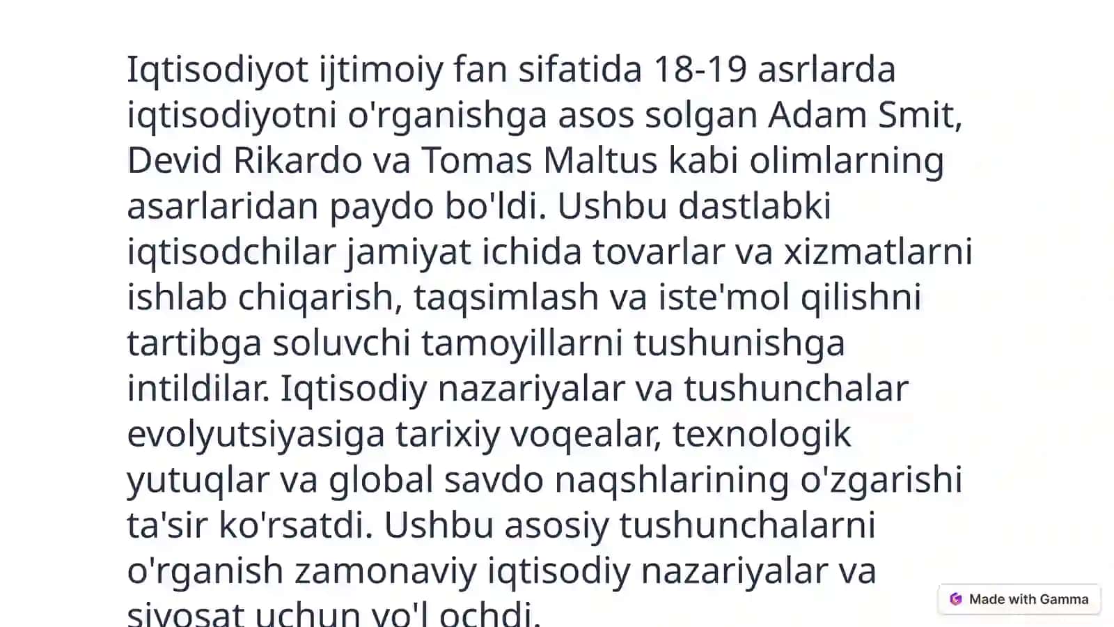 Iqtisodiyot nazariyasining fan sifatida shakllanishi va undagi asosiy ta'limotlar 2
