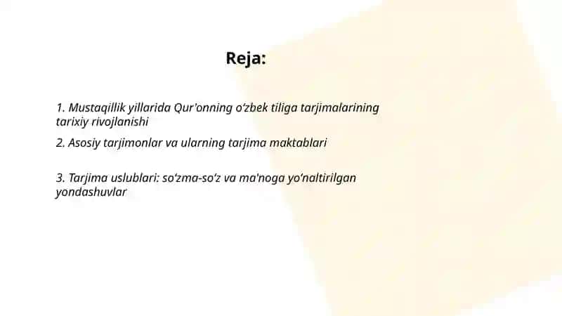 Mustaqillik yillarida Qu'ronning oʻzbek tiliga tarjima qilinishi va tasirlari 2