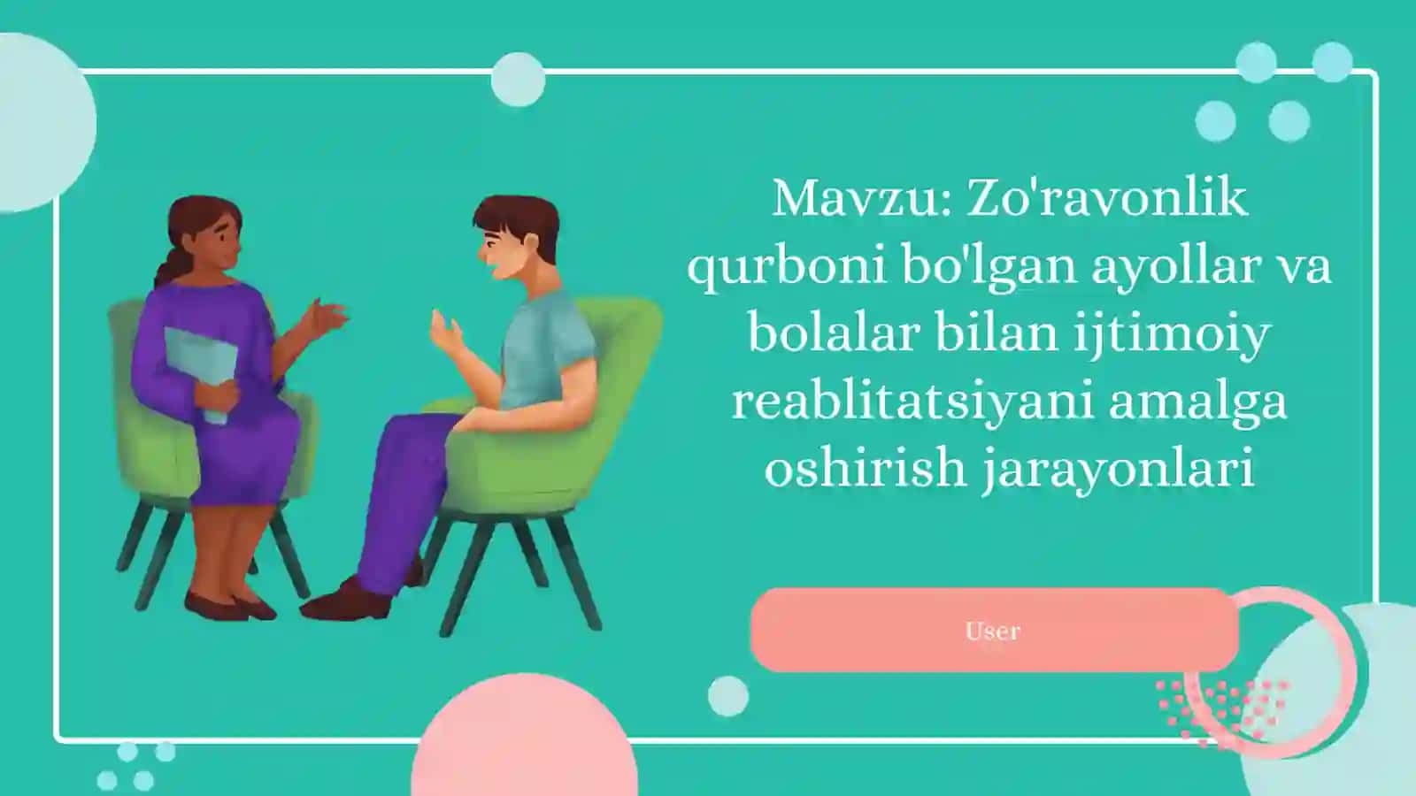 Zo'ravonlik qurboni bo'lgan ayollar va bolalar bilan ijtimoiy reablitatsiya amalga oshirish 2
