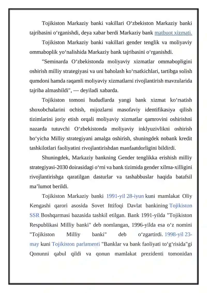 Tojikiston Markaziy Banki 2
