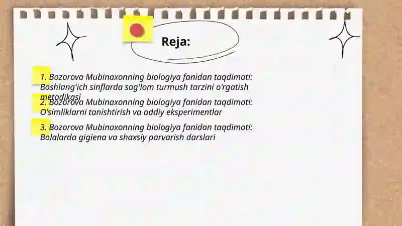 Biologiya fanidan tayyorlagan taqdimoti 2