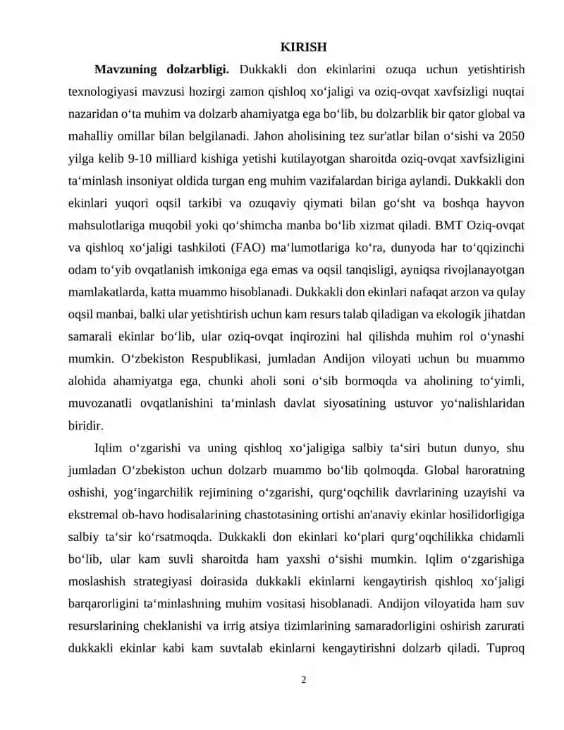 Dukkakli don ekinlarini ozuqa uchun yetishtrish texnologiyasi 2