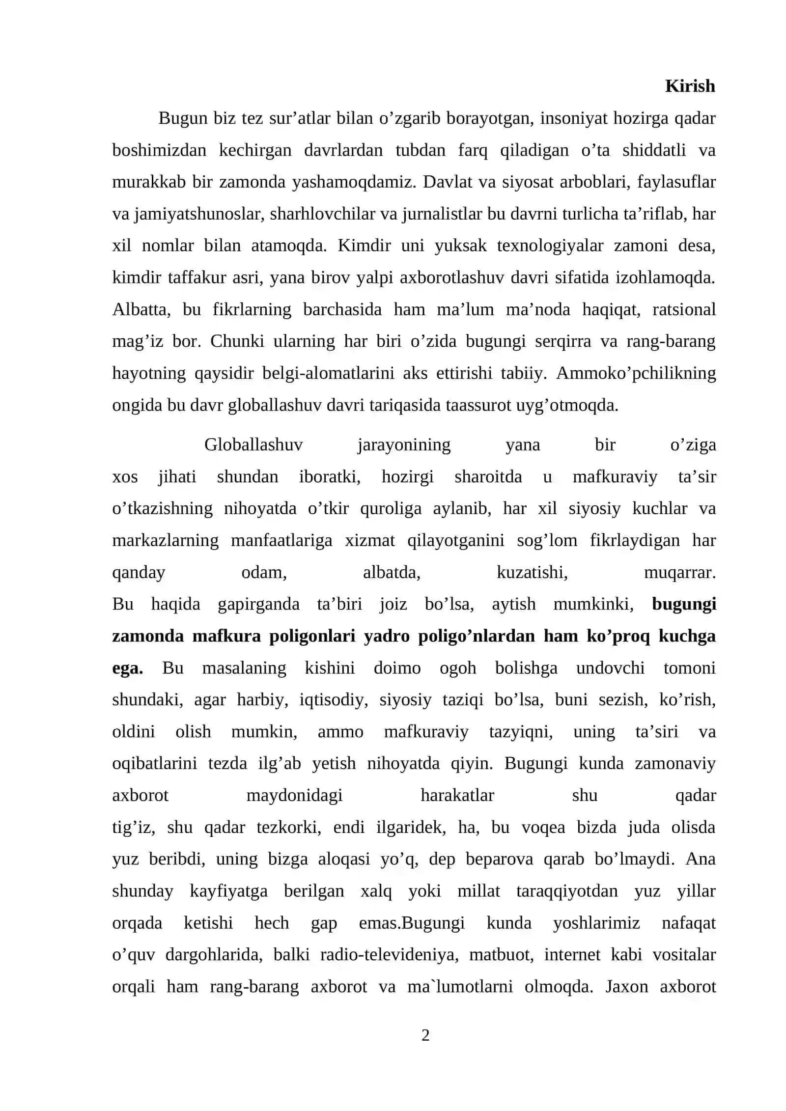 Globallashuv va sivilizatsiya 2