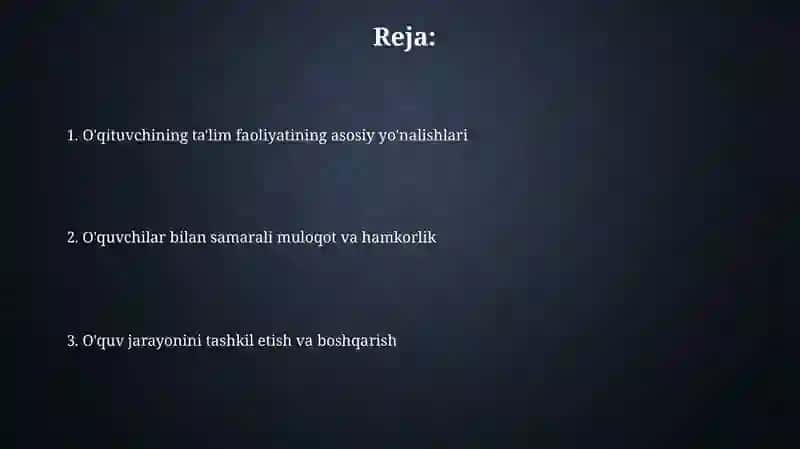 O'qituvchi faoliyatining asosiy yo'nalishlari 2