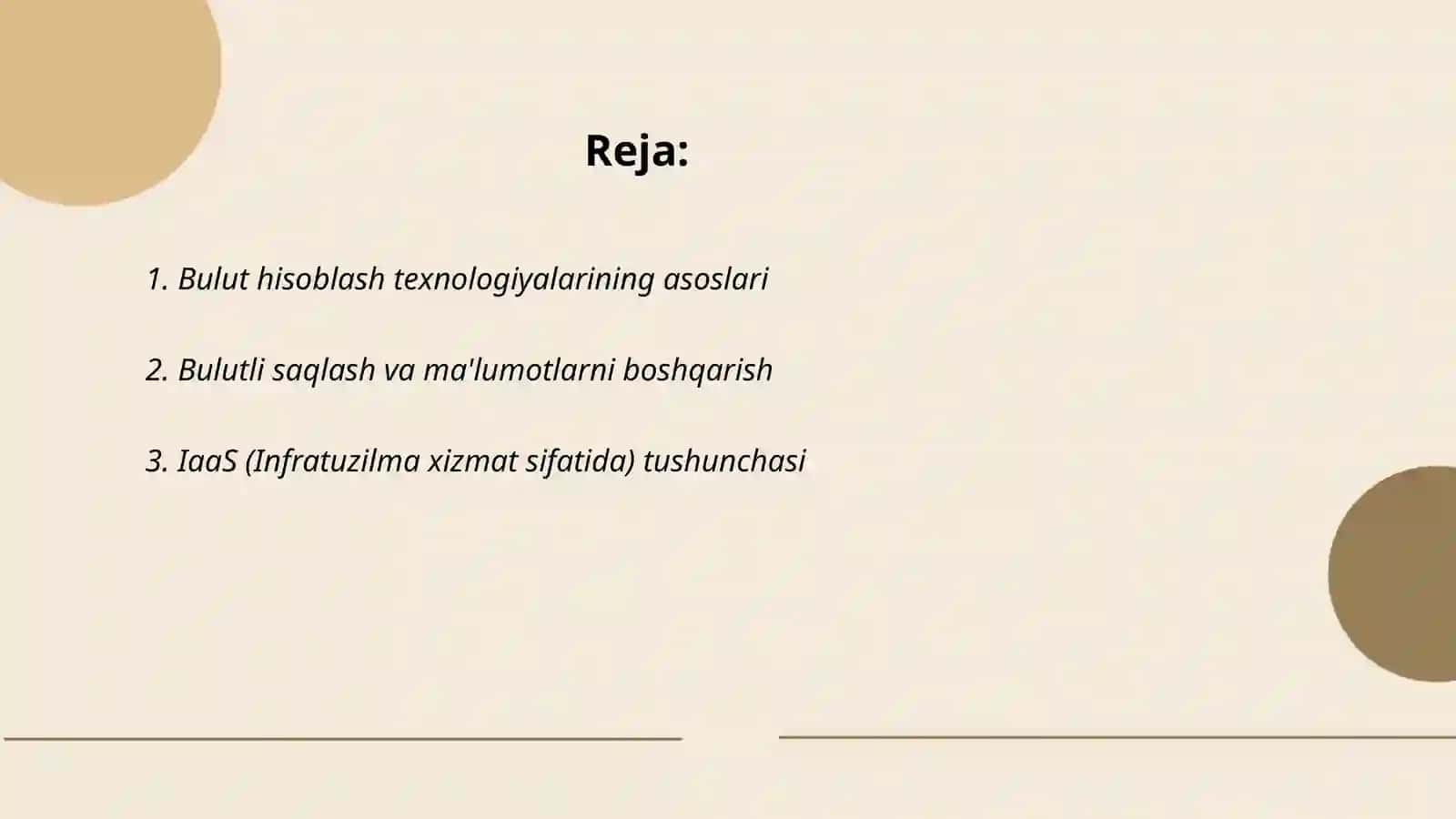Bulutli texnalogiyalar va ular bilan ishlash 2