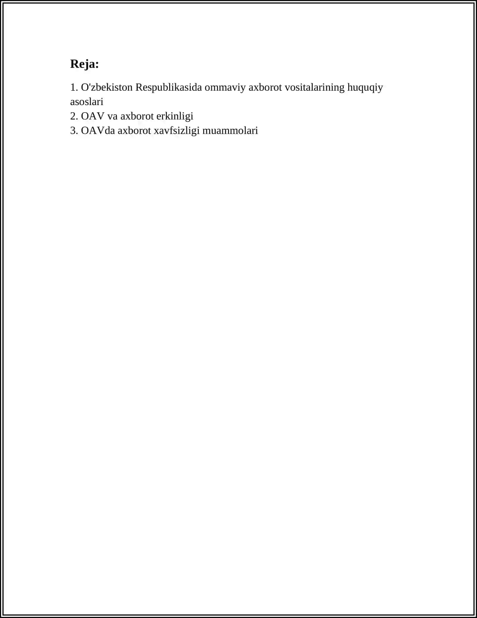 ÒZBEKISTON RESPUBLIKASIDA OMMAVIY AXBOROT VOSITALARINING FAOLIYATI 2