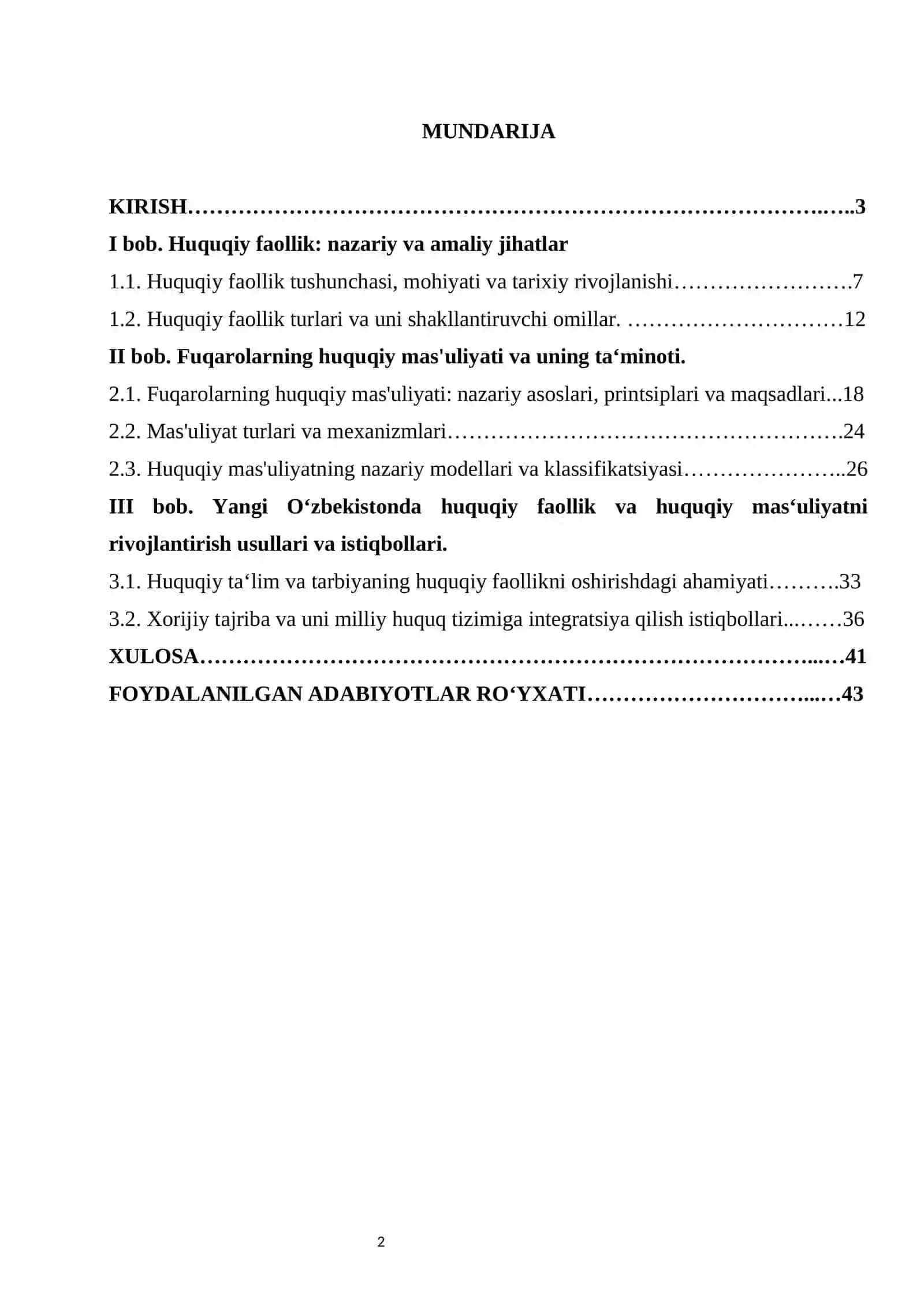 Huquqiy faollik va fuqarolarning huquqiy mas'uliyati 2