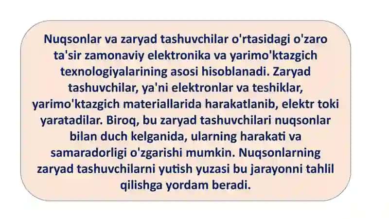 Nuqsonlar va Zaryad Tashuvchilar: Zamonaviy Elektronikaning Asosiy Omillari 2