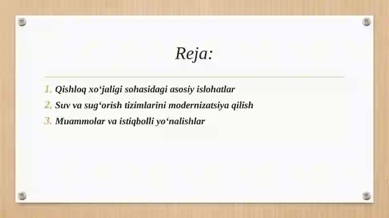 Yangi O‘zbekistonda qishloq xo‘jaligi sohasidagi islohatlar (Farg‘ona viloyati misolida) 2