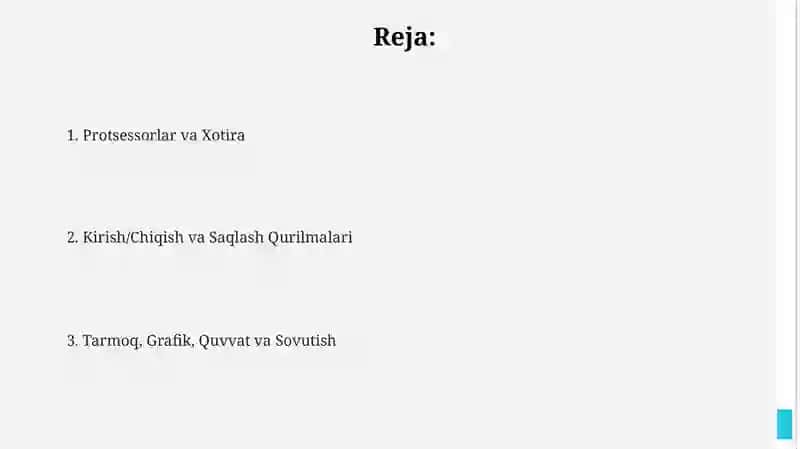 Hisoblash tizimlarining texnik vositalari 2