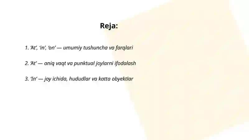 Prepositions at, in, on 2