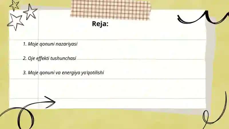 Moje qonuni va energiya yo'qotilishi 2