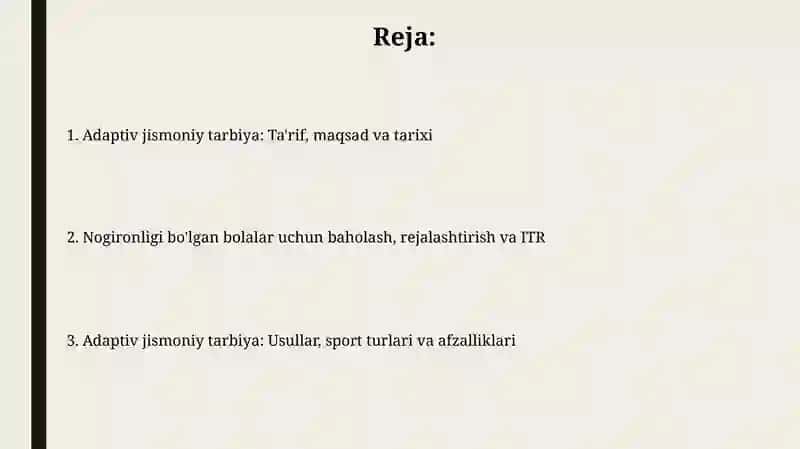 Adaptiv jismoniy tarbiya tushunchalari 2