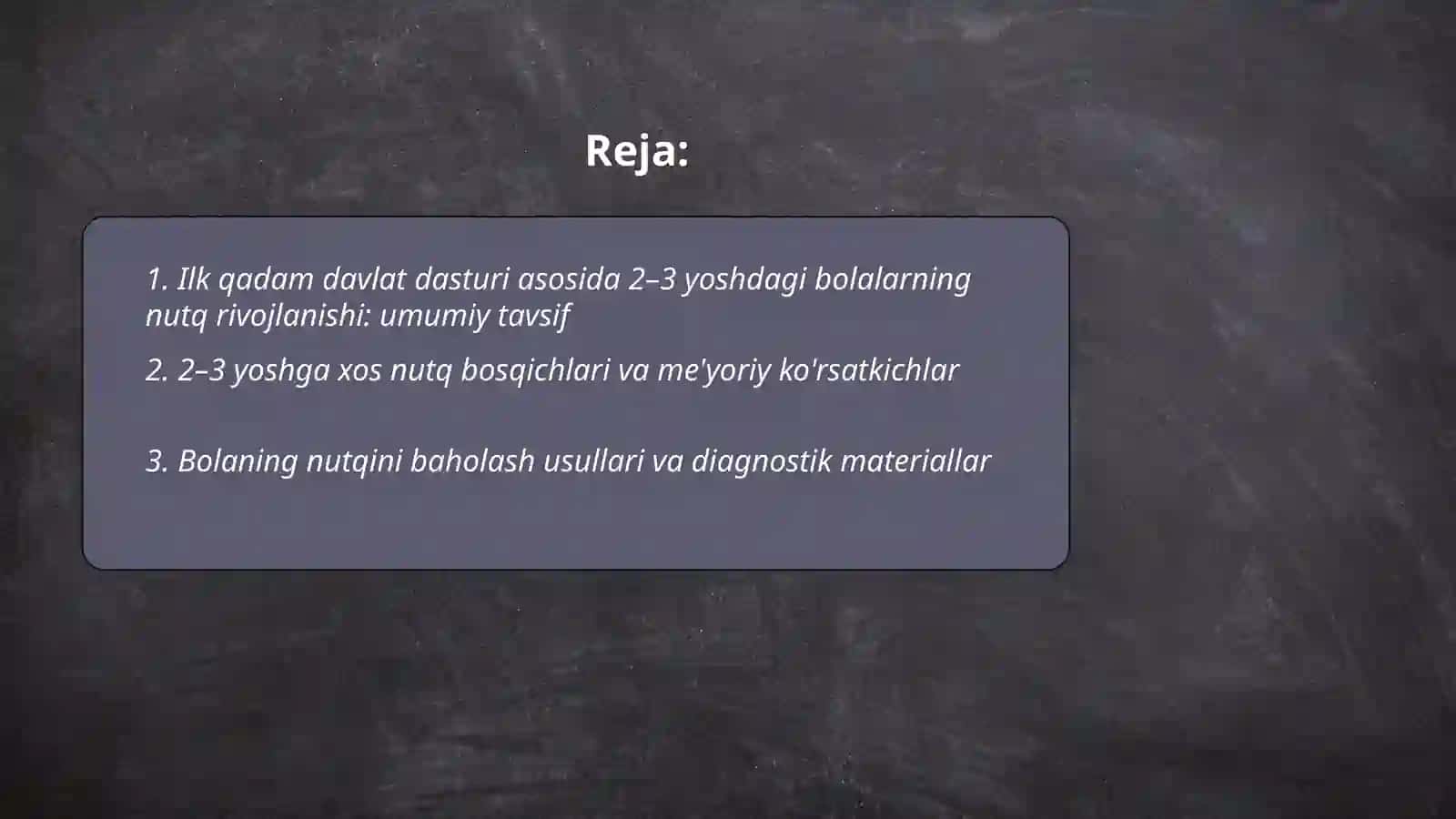 Ilk qadam davlat dasturi asosida 2 yoshdan 3 yoshgacha boʻlgan bolalarning nutqini oʻstirish 2