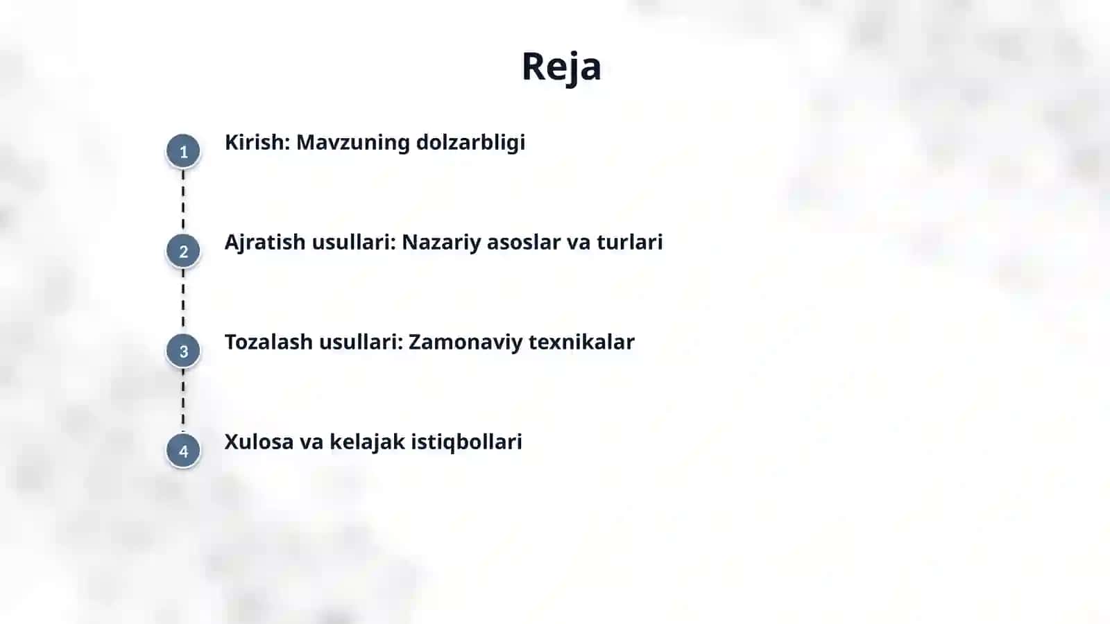 Moddalarni ajratib olish va tozalash usullari 2