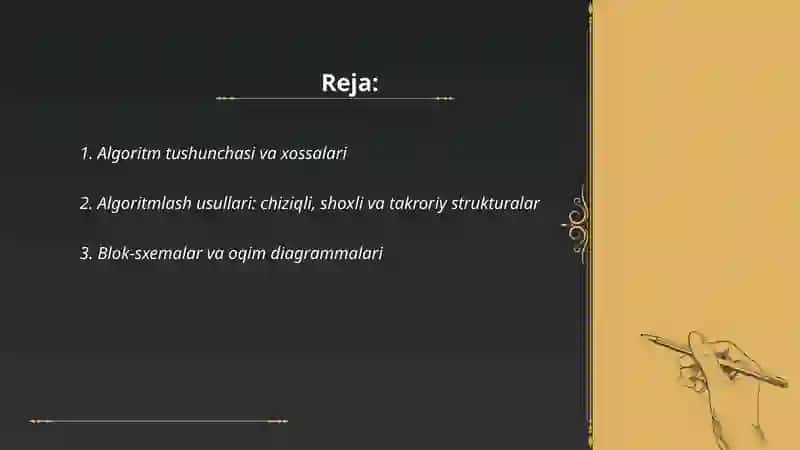 Algoritmlash va dasturlash asoslari 2