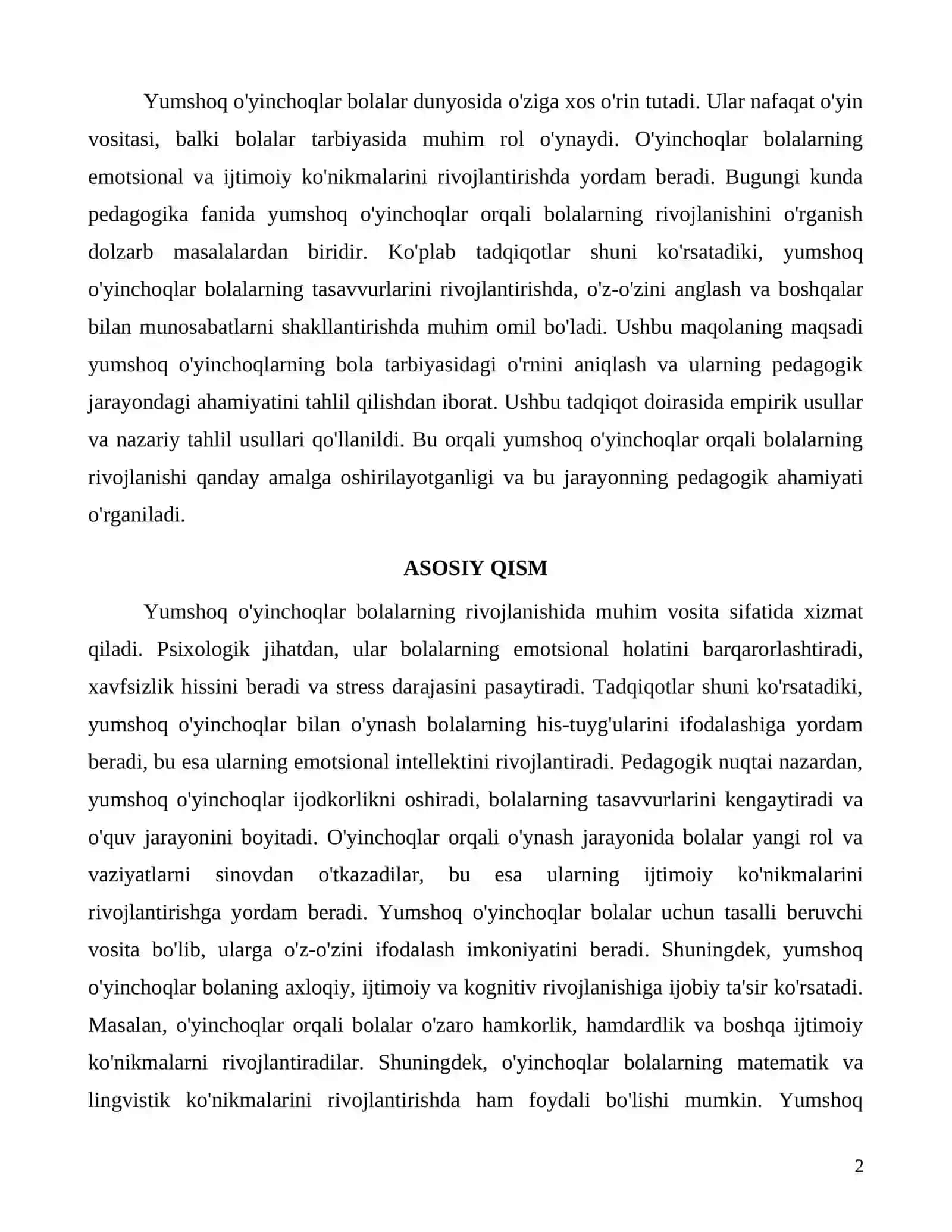 Yumshoq O'yinchoqlarning Bola Tarbiyasidagi o'rni va Ta'siri 2