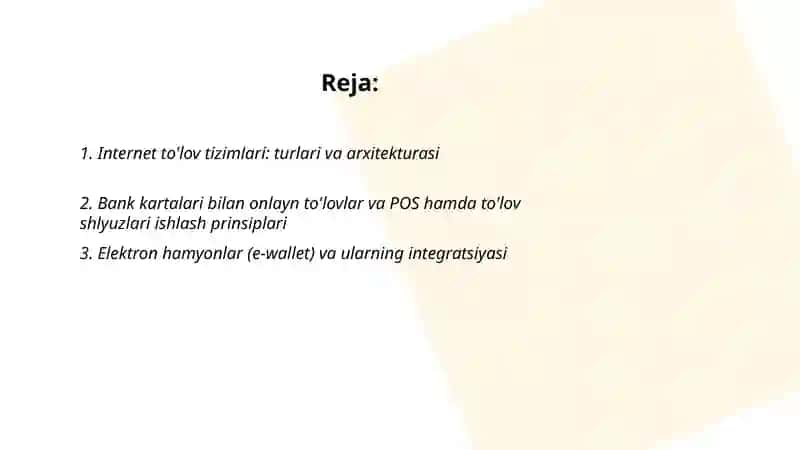 Internet tolov tizimlari va ularning ishlash texnologiyalari 2