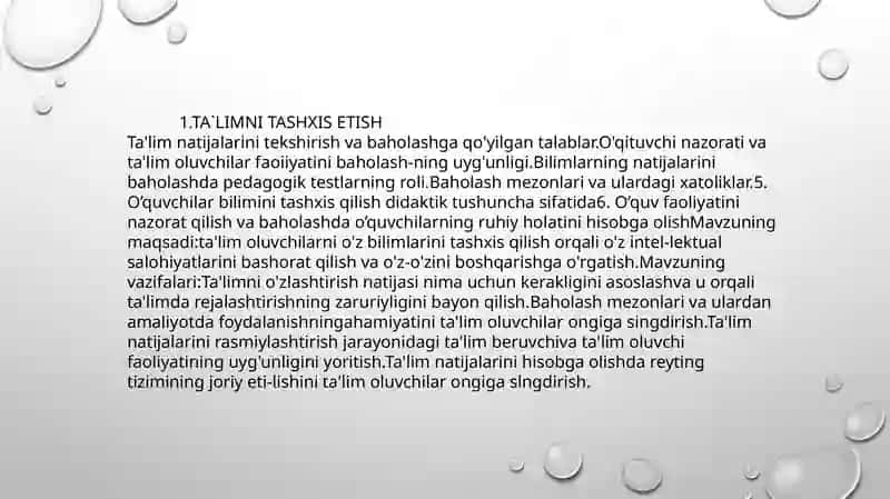 Ta`limni Tashxis Etish 2