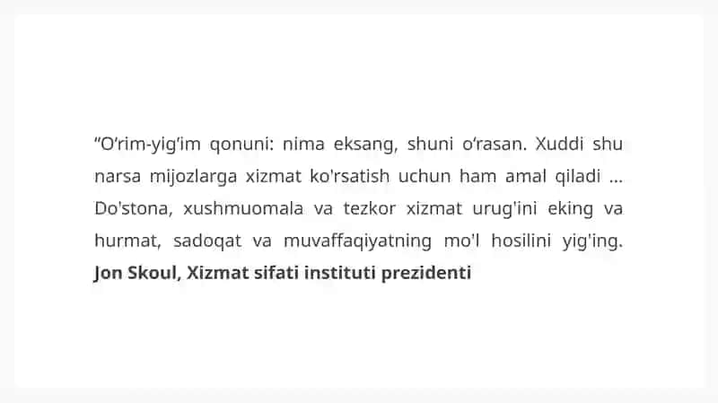Professional xizmat ko'rsatish standartlari 2