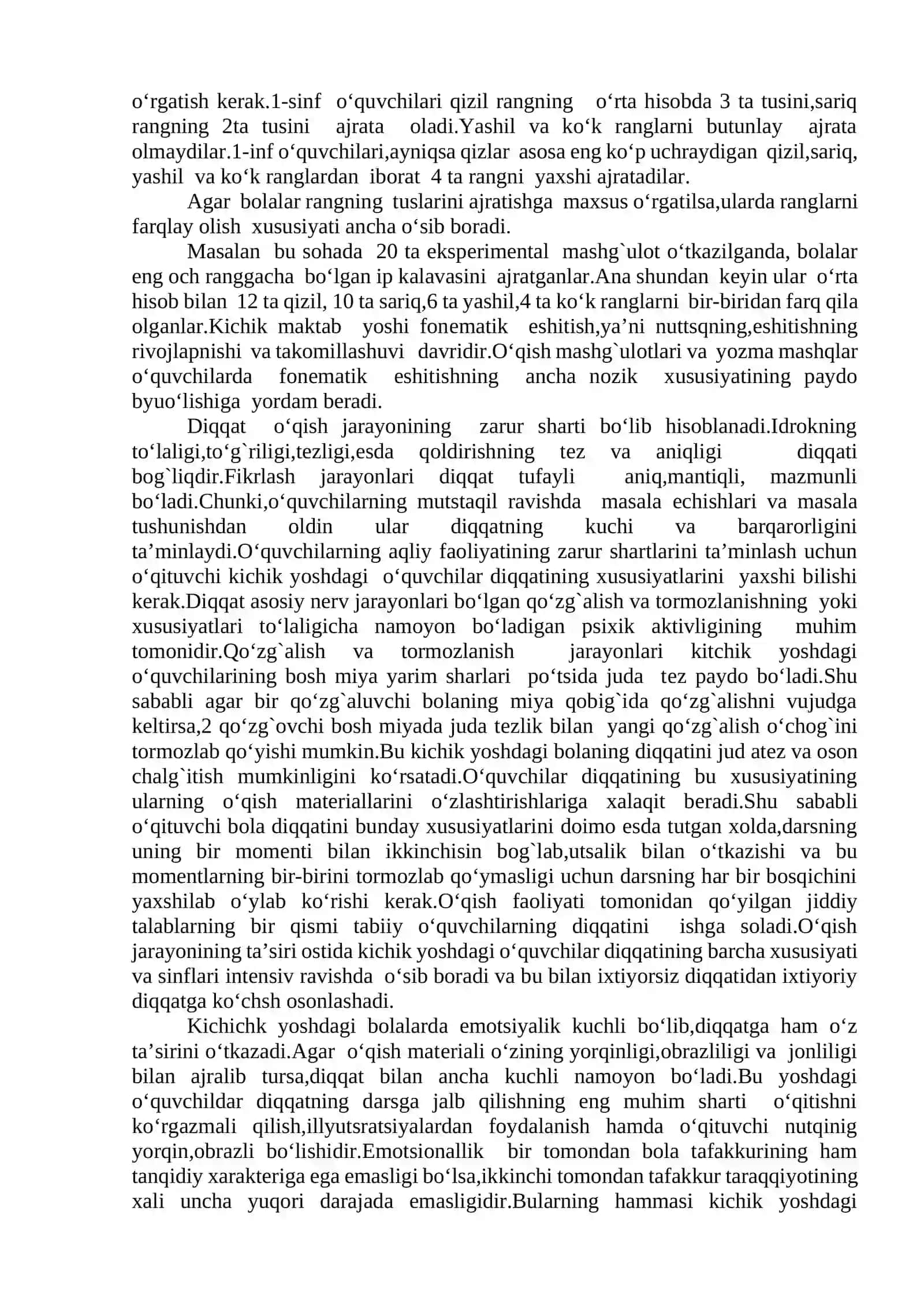 Kichik maktab yoshi davrida psixik rivojlanish xususiyatlar 2