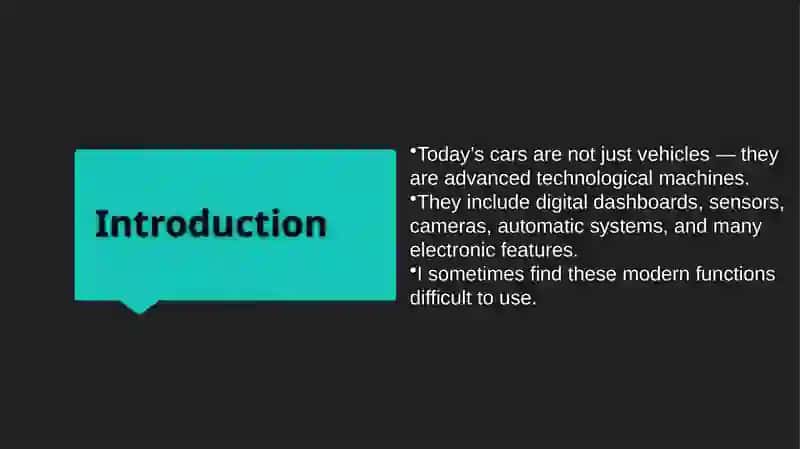 A Piece of Technology I Find Difficult to Use: A Modern Car 2