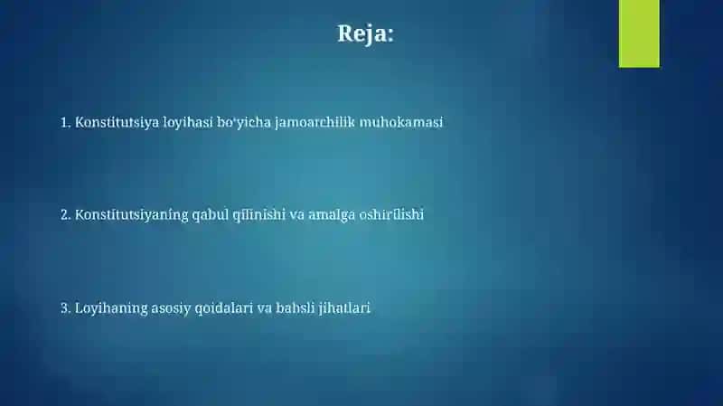 Konstitutsiya loyihasining umumxalq muhokamasi va uning qabul qilinishi 2