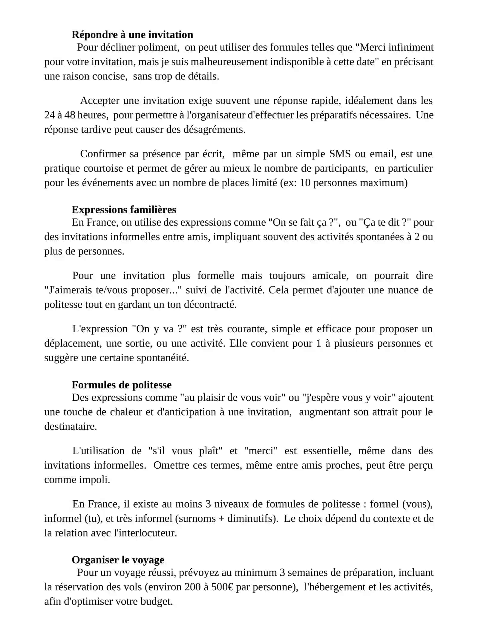 Invitation au voyaage. Mots et expressions 2