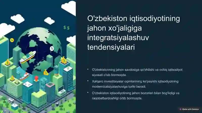 O'zbekistonning xalqaro moliyaviy munosabatlariga integratsiyalashuvi 2