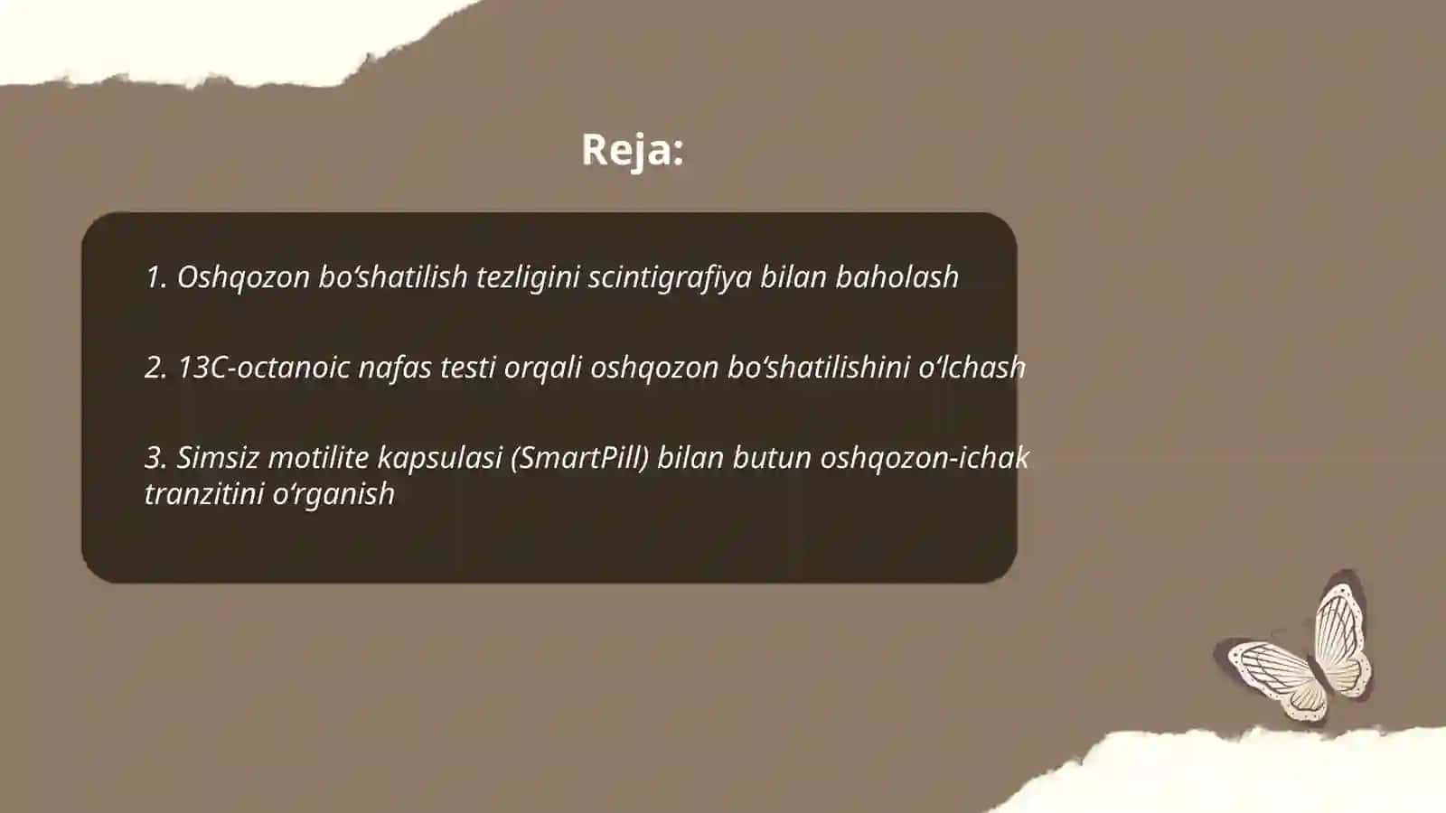 Oshqozon ichak yo'li harakat faoliyatini tekshirish usullari 2