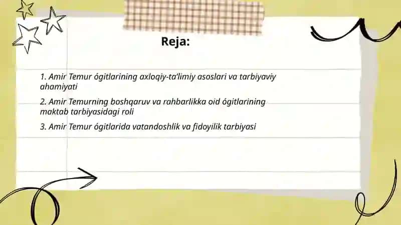 Amir Temur ógitlarining tarbiyaviy ahamiyati 2