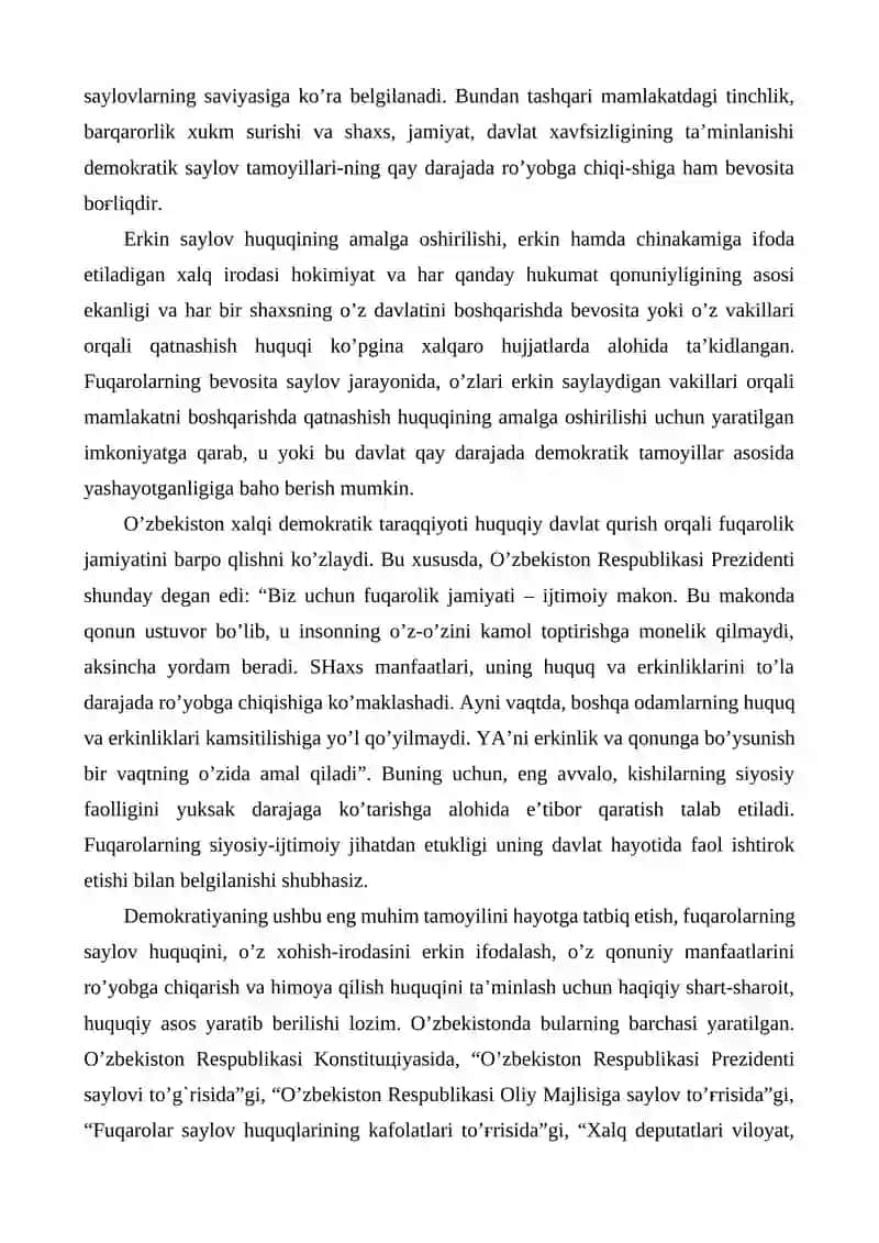 O’ZBEKISTONDА DEMOKRАTIK, FUQАROLIK JАMIYATI АSOSLАRINING SHАKLLАNISHI, АMАLGА OSHIRILGАN SIYOSIY ISLOHOTLАR. 2