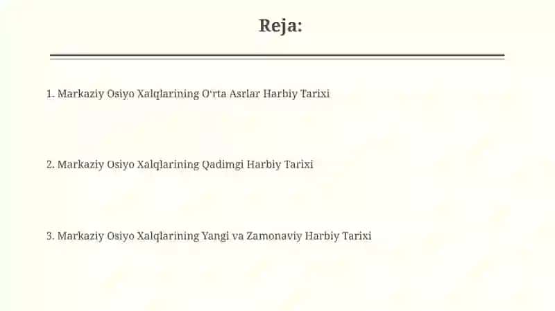 Markaziy Osiyo Xalqlarining Harbiy Tarixi 2