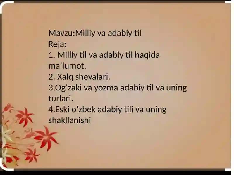 Milliy va adabiy til 2